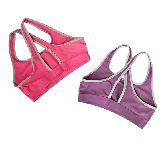 2 Under Armour Sports bra bundle Crossback Graphic Bra Youth Size large juniors - Picture 2 of 5